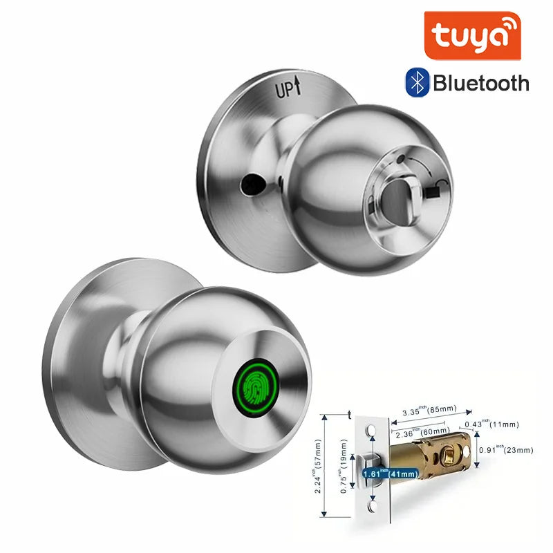 XSDTS With Tuya Biometric Fingerprint Smart Door Lock Electronic Lock  Keyless Security Door Entry Home House Apartment