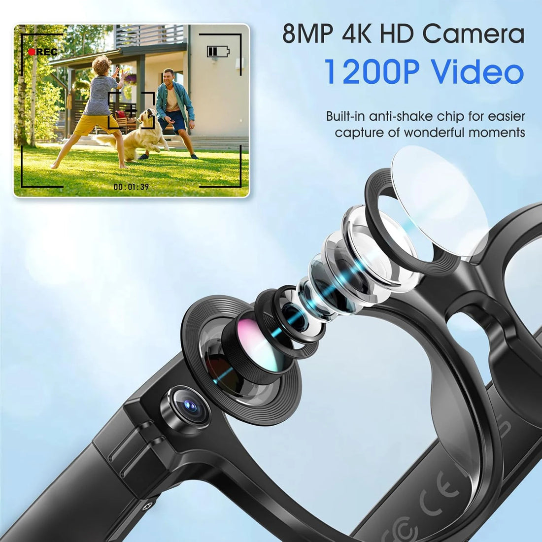 New 800W Camera AI Glasses Men Color-Changing Smart Translation Glasses Photo Video Recording Waterproof Call Smart Sunglasses