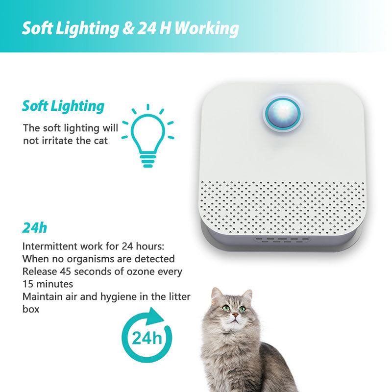 FreshNest™ | Reinigt de lucht rondom de kattenbak 24/7 zonder parfum.